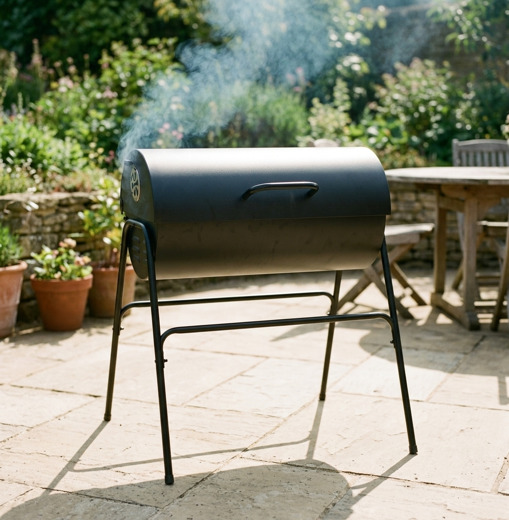 Barbecue baril à charbon avec 2 tubes fumoirs à pellets | Baron