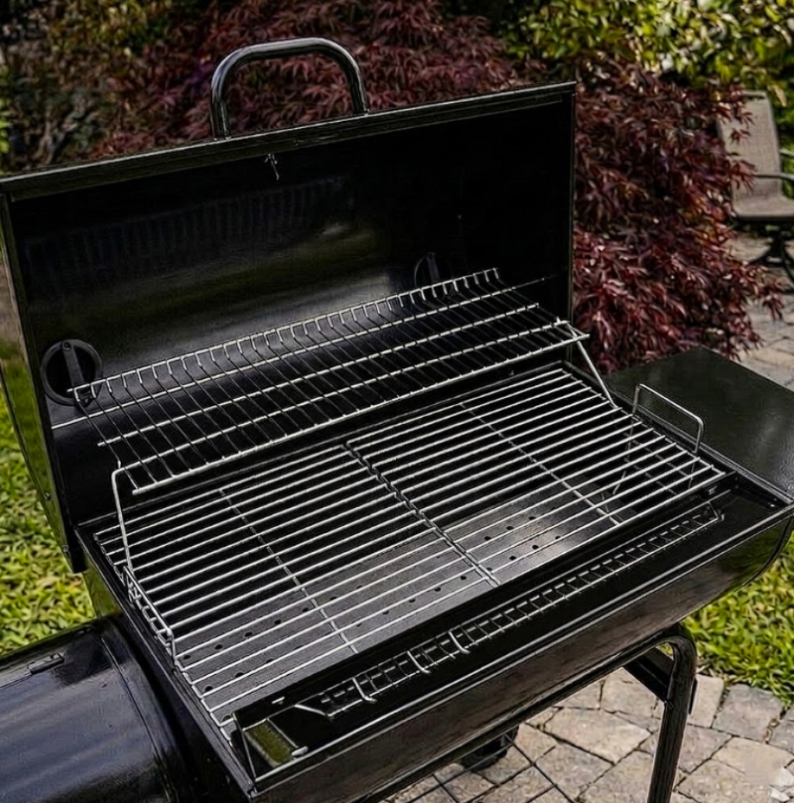 Barbecue charbon de bois autoportant 2 niveaux acier | Forge