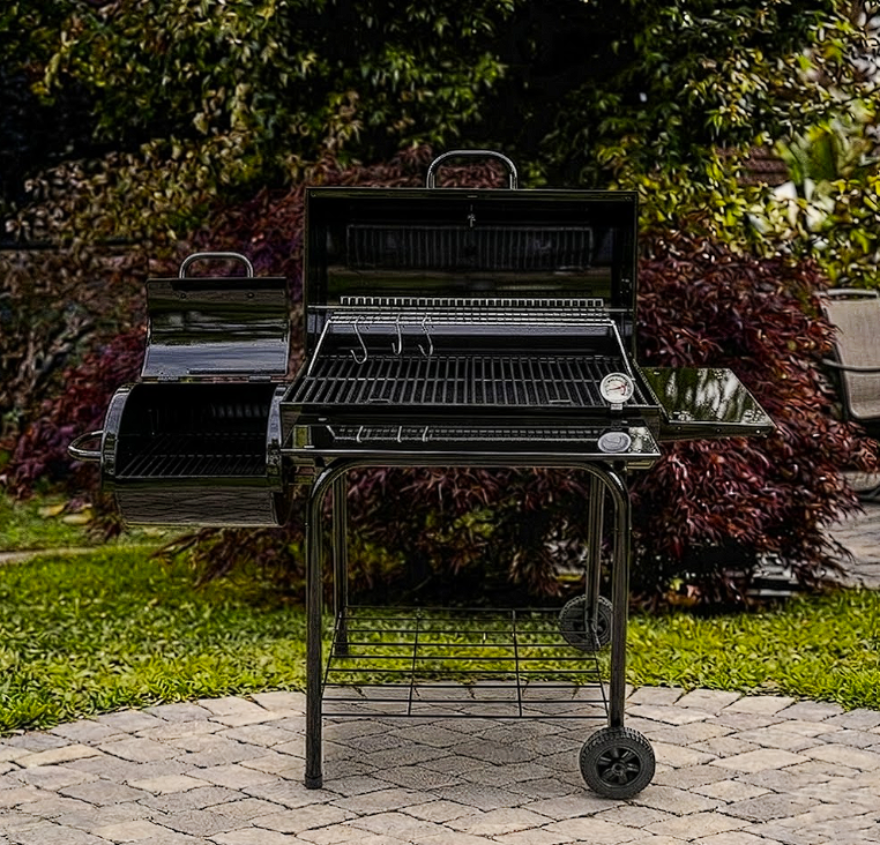 Barbecue charbon de bois autoportant 2 niveaux acier | Forge
