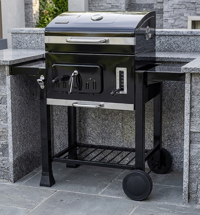 Barbecue charbon de bois extra‑large avec tables latérales | Atlas