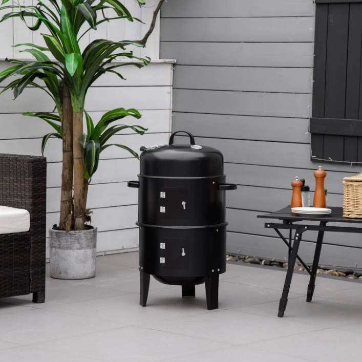 Fumoir vertical compact avec grilles bois | Aeroge
