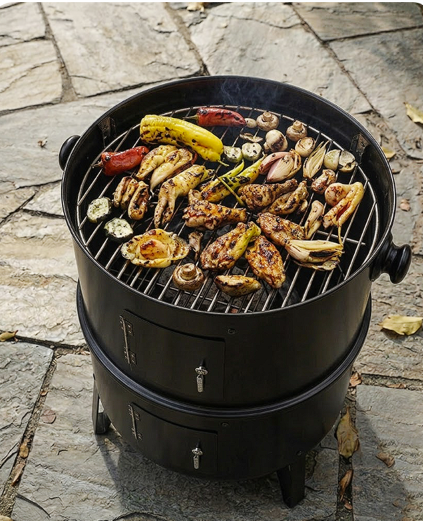 Fumoir charbon vertical avec grilles | Vario