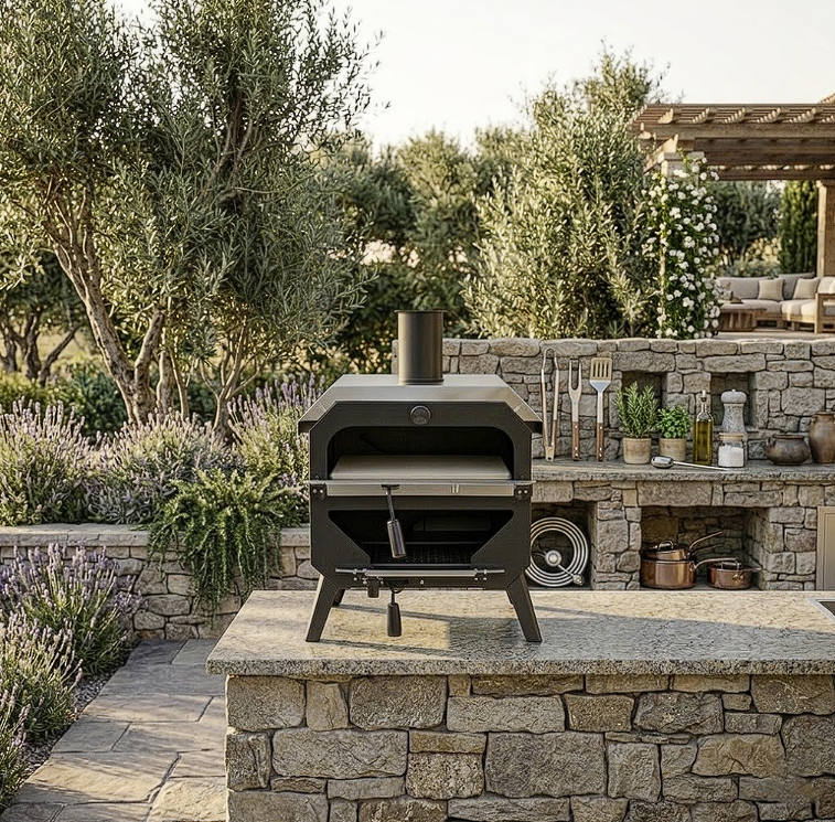 Four à pizza extérieur en acier pour cuisson au bois et au charbon | Forno