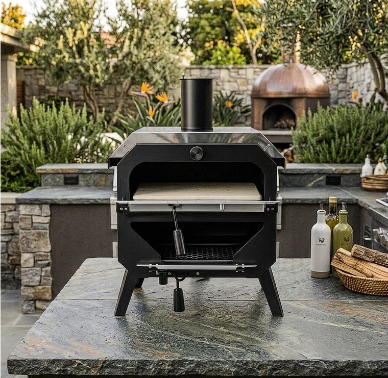 Four à pizza extérieur en acier pour cuisson au bois et au charbon | Forno
