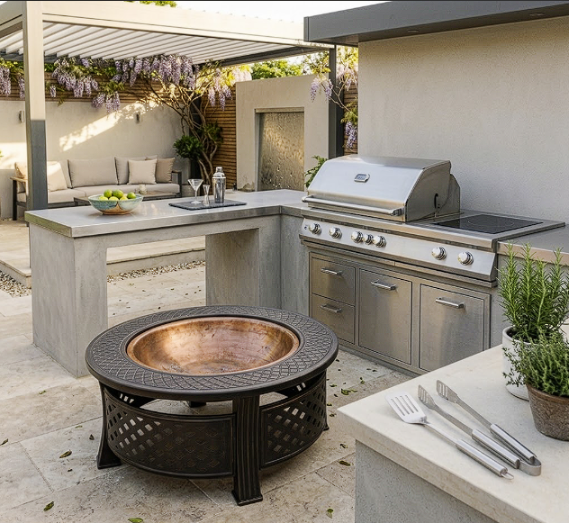 Brasero multifonction en acier avec grille barbecue | Ignara