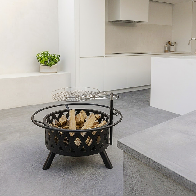 Brasero réglable en fonte avec grille suspendue | Pyron