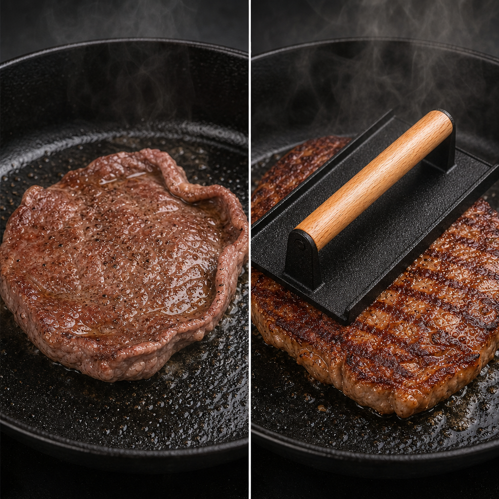 Presse à viande en fonte avec poignée bois | Pressa