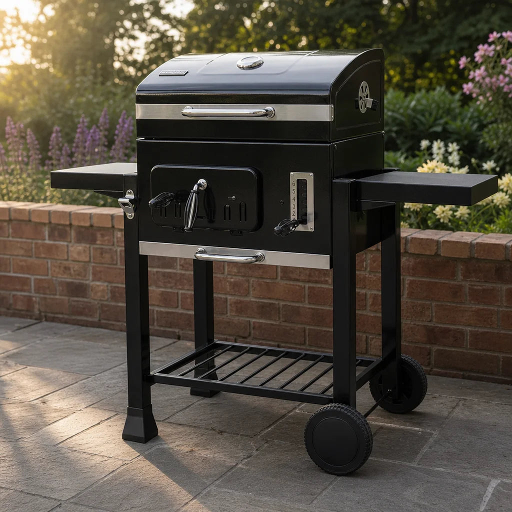 Barbecue charbon de bois extra‑large avec tables latérales | Atlas