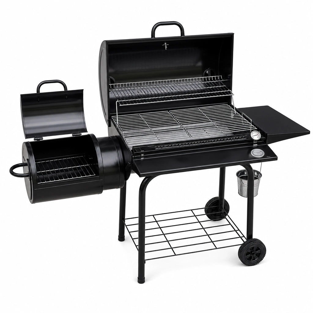Barbecue charbon de bois autoportant 2 niveaux acier | Forge