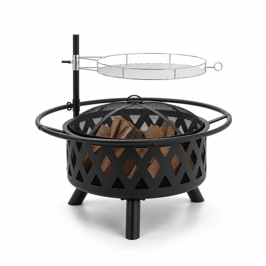 Brasero réglable en fonte avec grille suspendue | Pyron