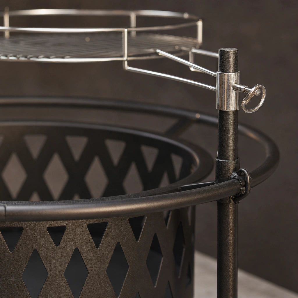 Brasero réglable en acier avec grille suspendue | Altis