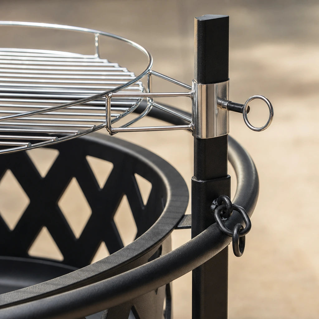 Brasero réglable en fonte avec grille suspendue | Pyron