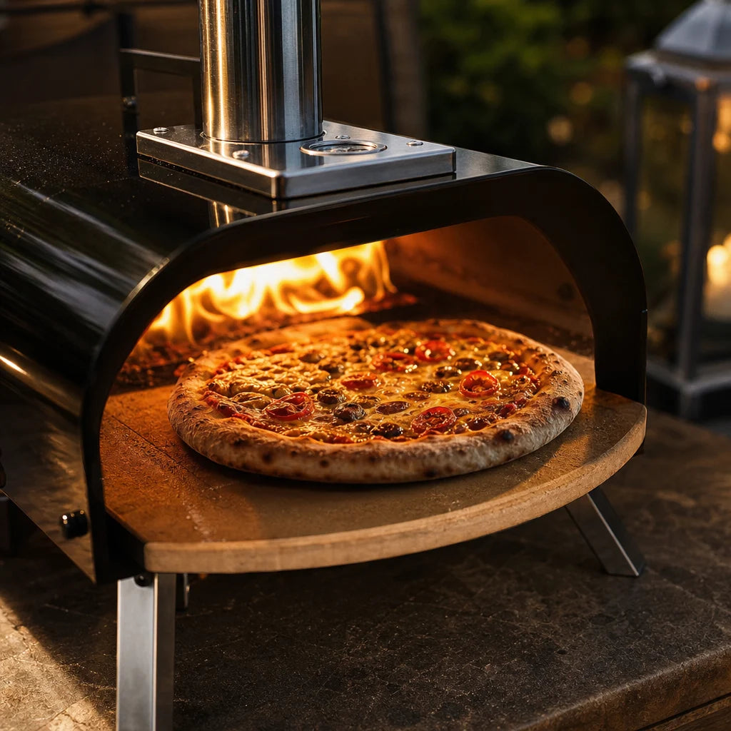 Four à pizza extérieur bois et granulés avec pierre de cuisson | Stone