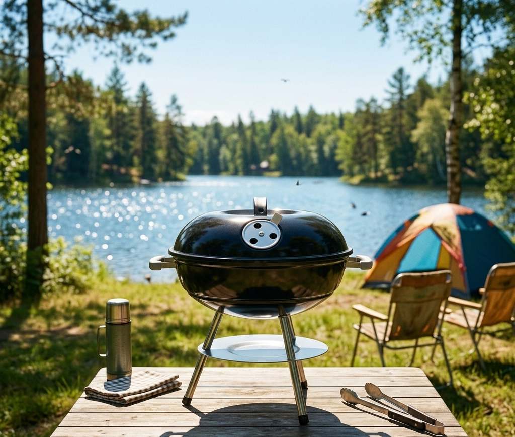 Petit barbecue à charbon portable avec couvercle | Spark