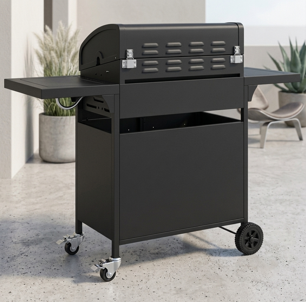 Barbecue à gaz 5 brûleurs avec réchaud latéral sur chariot | Titan