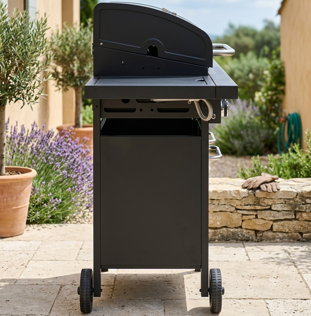 Barbecue à gaz 5 brûleurs avec réchaud latéral sur chariot | Titan